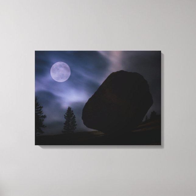Boulder by Moonlight | Yosemite National Park Canvas Print (Front)
