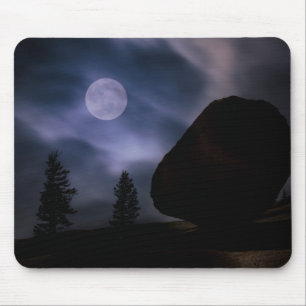Boulder by Moonlight   Yosemite National Park Mouse Pad