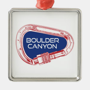 Boulder Canyon Colorado Climbing Carabiner Metal Ornament