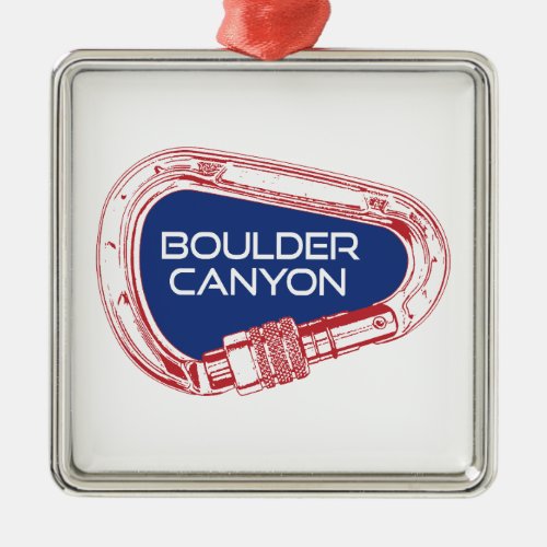 Boulder Canyon Colorado Climbing Carabiner Metal Ornament