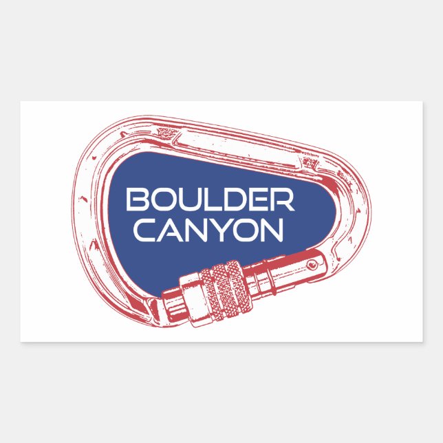 Boulder Canyon Colorado Climbing Carabiner Rectangular Sticker (Front)