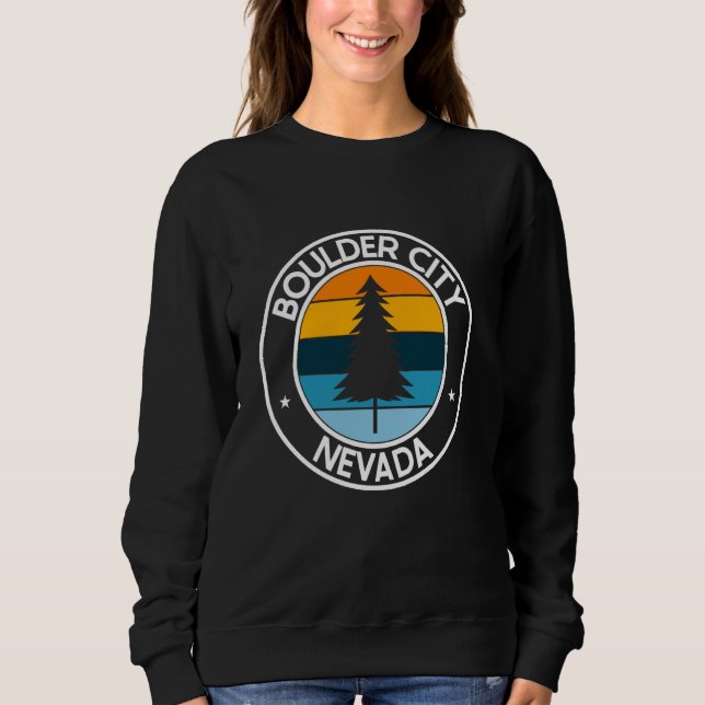 Boulder City Nevada NV USA City Pride Retro Sunset Sweatshirt (Front)