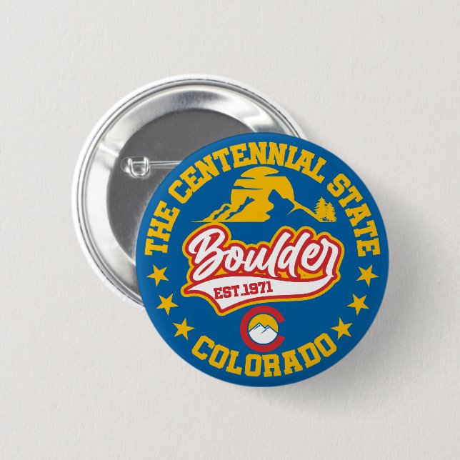 Boulder,Colorado Button (Front & Back)