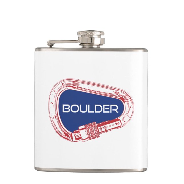 Boulder Colorado Climbing Carabiner Flask (Front)