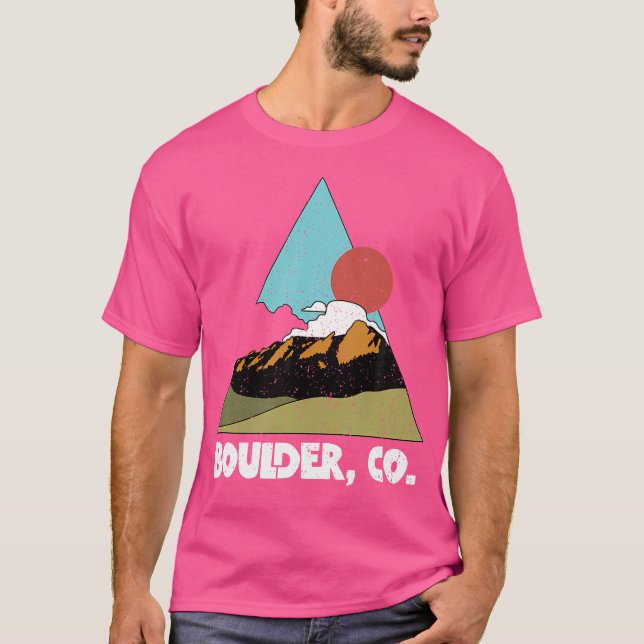 Boulder Colorado Co Mountains Lover Rock Climbing T-Shirt (Front)