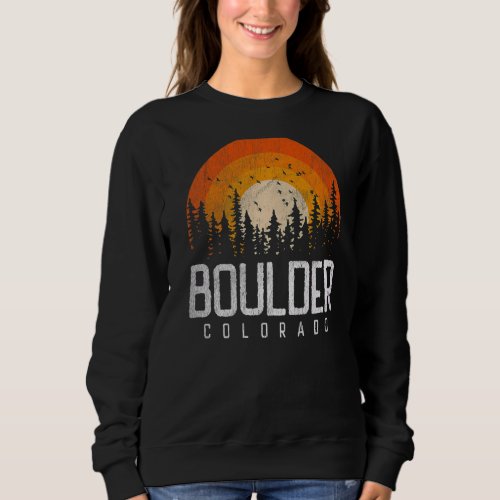 Boulder Colorado CO  Retro Style Vintage 70s 80s Sweatshirt