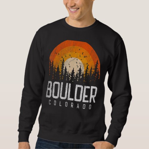Boulder Colorado CO   Retro Style Vintage 70s 80s  Sweatshirt