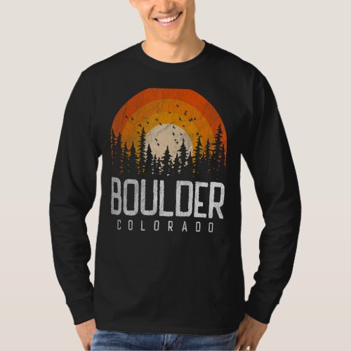 Boulder Colorado CO   Retro Style Vintage 70s 80s  T_Shirt