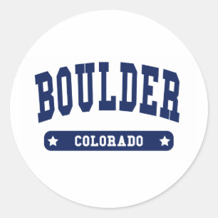 Boulder Colorado College Style t shirts Classic Round Sticker