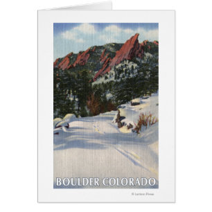 Boulder, Colorado - Flatirons in Winter Cards