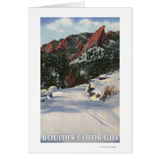 Boulder, Colorado - Flatirons in Winter Cards (Front)