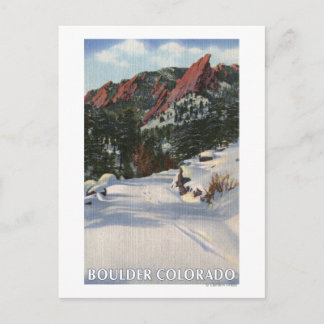 Boulder, Colorado - Flatirons in Winter Postcard