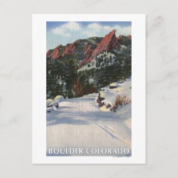 Boulder  Colorado - Flatirons In Winter Postcard by LanternPress at Zazzle