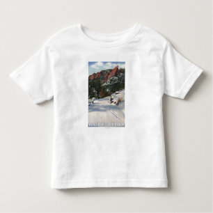 Boulder, Colorado - Flatirons in Winter Toddler T-shirt