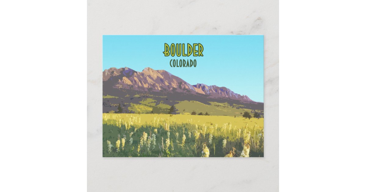 Boulder Colorado Flatirons Mountains Vintage Postcard | Zazzle