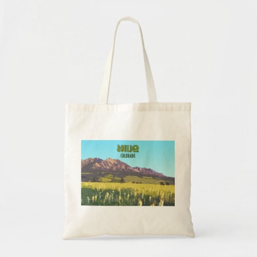 Boulder Colorado Flatirons Mountains Vintage Tote Bag