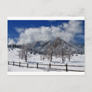 Boulder Colorado Flatirons Snowy Landscape View Postcard