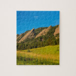 Boulder Colorado Flatirons Sunrise Golden Light Jigsaw Puzzle