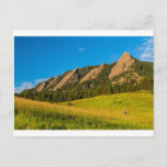 Boulder Colorado Flatirons Sunrise Golden Light Postcard