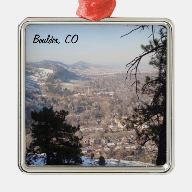 Boulder, Colorado from Above Metal Ornament (Front)