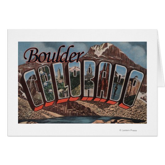Boulder, Colorado - Large Letter Scenes Cards (Front Horizontal)