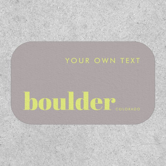 Boulder Colorado modern typography yellow  Patch (Front)