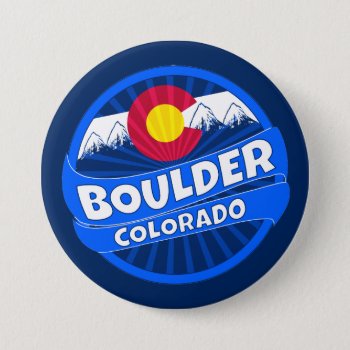 Boulder Colorado Mountain Burst Button by ArtisticAttitude at Zazzle