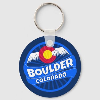 Boulder Colorado Mountain Burst Keychain by ArtisticAttitude at Zazzle