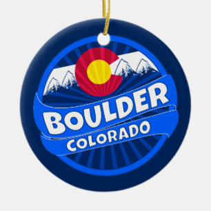 Boulder Colorado mountain burst ornament