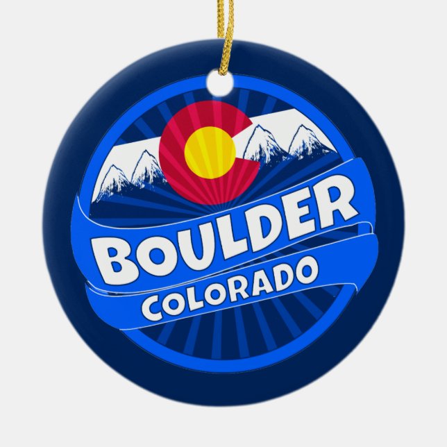 Boulder Colorado mountain burst ornament (Front)