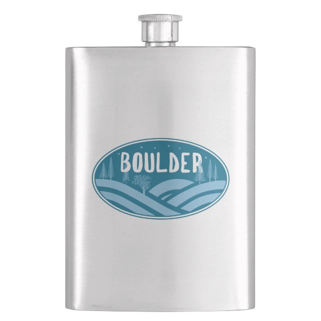 Boulder Colorado Outdoors Flask (Front)