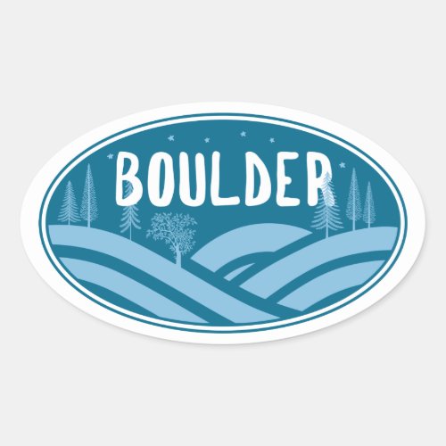 Boulder Colorado Outdoors Oval Sticker