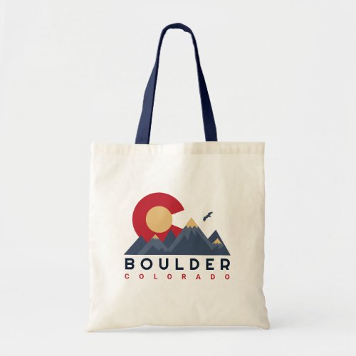 Boulder Colorado Retro Sunset Mountain Souvenirs Tote Bag
