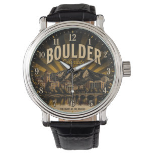 Boulder Colorado Rocky Mountain Skyline Decor Watch