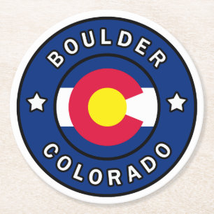Boulder Colorado Round Paper Coaster
