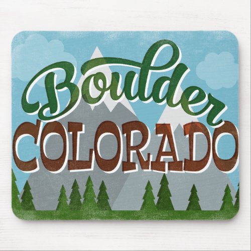 Boulder Colorado Snowy Mountains Mouse Pad