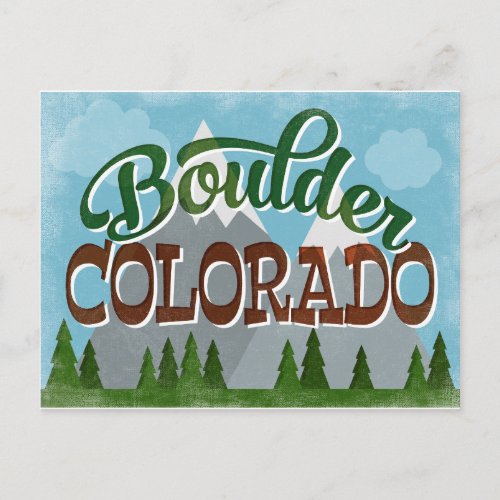 Boulder Colorado Snowy Mountains Postcard