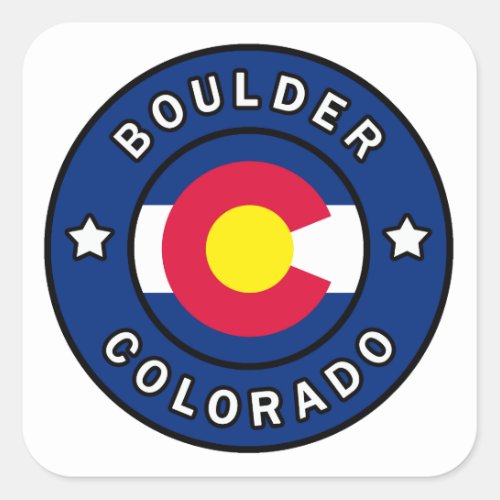 Boulder Colorado Square Sticker
