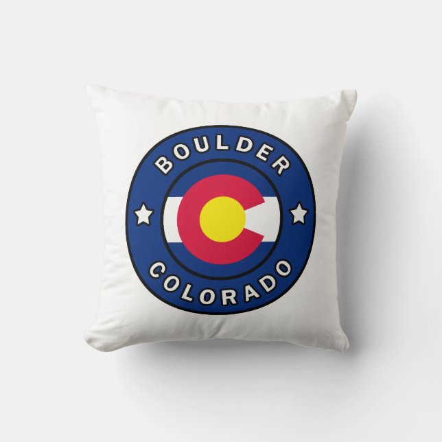 Boulder Colorado Throw Pillow (Front)