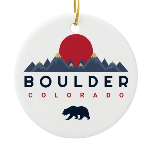 Boulder, Colorado vintage - mountain Souvenirs Ceramic Ornament