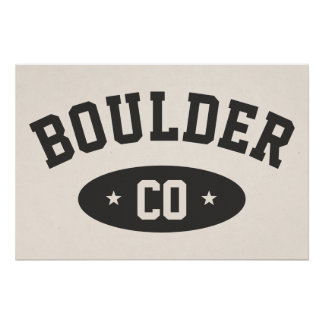 Boulder Colorado Vintage Sporty Typography Print