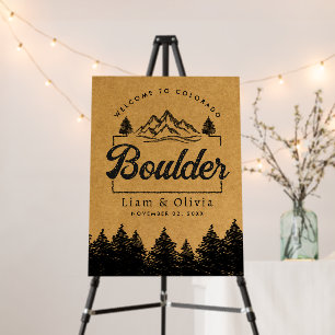 Boulder Colorado Wedding Minimalist Welcome Foam Board