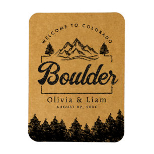 Boulder Colorado Wedding Minimalist Welcome Magnet