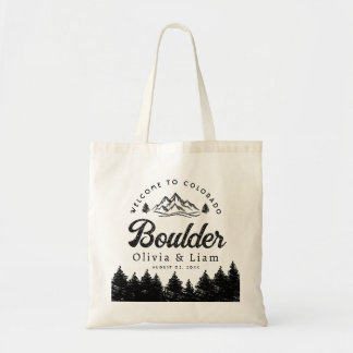 Boulder Colorado Wedding Minimalist Welcome Tote Bag