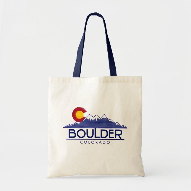 Boulder Colorado wood mountains tote bag (Front)