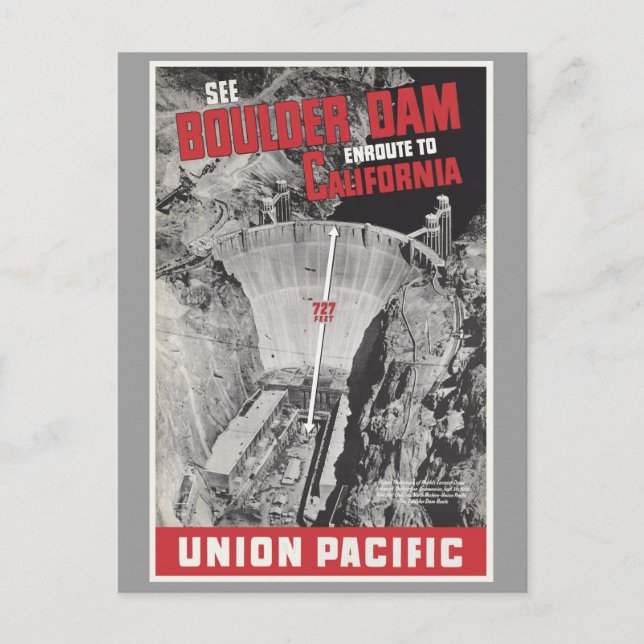 Boulder Dam, Hoover Dam, America Postcard (Front)