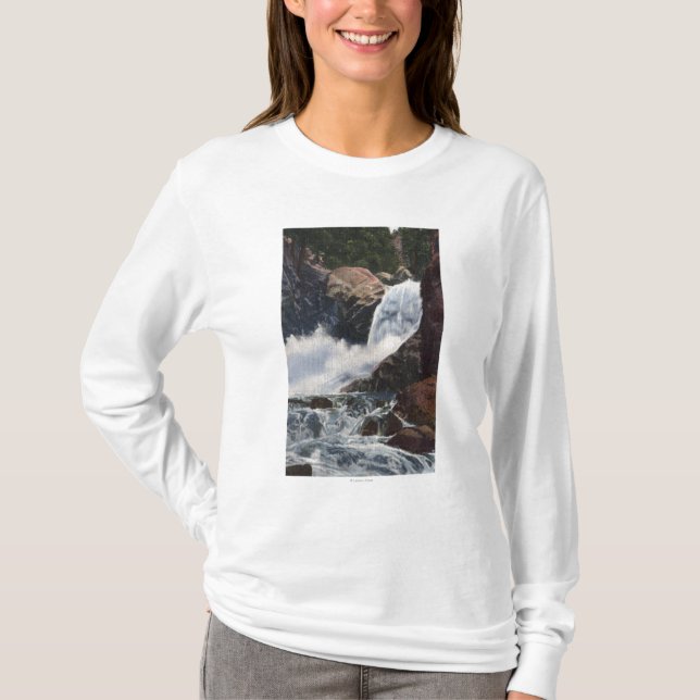 Boulder Falls in Boulder Canyon, Colorado View T-Shirt (Front)