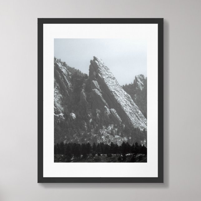Boulder Flatirons Fog - Photograph Framed Art (Framed Front)