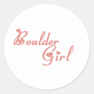 Boulder Girl tee shirts Classic Round Sticker