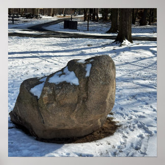 Boulder in Snow Poster